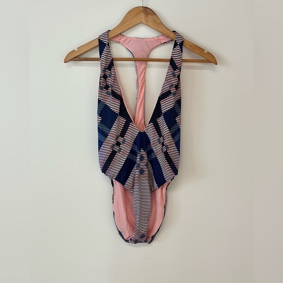 The Bikini Lab Women's Size Medium Plunge Front One-Piece Swimsuit Pink - Picture 1 of 8